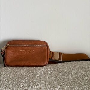 Poppy & Peonies Vegan Leather Belt Bag in Cognac
